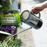 1.5L Green Long Spout Watering Can with Shower Head - Clear Plastic Indoor Plant Waterer for Succulents, Balcony Garden, Precise Watering Tool