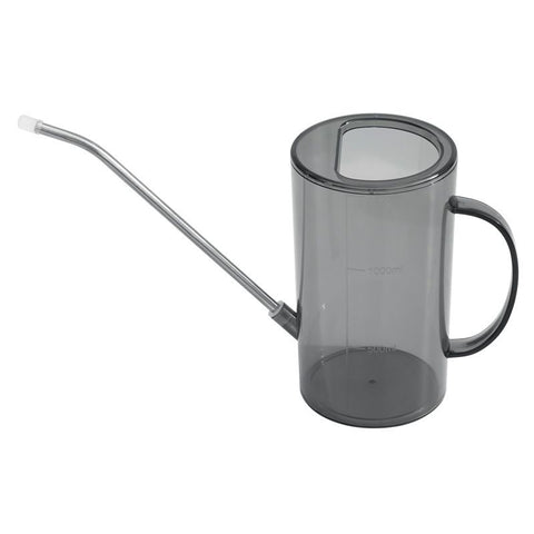 1.5L Gray Long Spout Watering Can with Shower Head - Clear Plastic Indoor Plant Waterer for Succulents, Balcony Garden, Precise Watering Tool