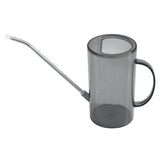 1L Gray Long Spout Watering Can with Shower Head - Clear Plastic Indoor Plant Waterer for Succulents, Balcony Garden, Precise Watering Tool