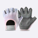 Women and Men Gym Gloves (Purple-Pink Size M)- Breathable Half Finger Workout Gloves with Wrist Support, Shock Absorbing Non Slip Weight Lifting Gloves for Fitness In Australia - Darrahopens