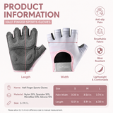Women and Men Gym Gloves (Gray Size S)- Breathable Half Finger Workout Gloves with Wrist Support, Shock Absorbing Non Slip Weight Lifting Gloves for Fitness