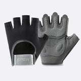 Women and Men Gym Gloves (Black Size L)- Breathable Half Finger Workout Gloves with Wrist Support, Shock Absorbing Non Slip Weight Lifting Gloves for Fitness
