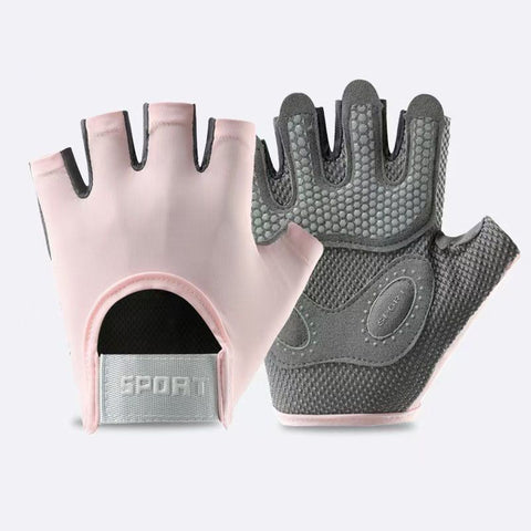 Women and Men Gym Gloves (Pink Size S)- Breathable Half Finger Workout Gloves with Wrist Support, Shock Absorbing Non Slip Weight Lifting Gloves for Fitness In Australia - Darrahopens