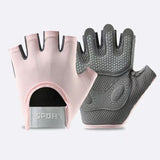 Women and Men Gym Gloves (Pink Size M)- Breathable Half Finger Workout Gloves with Wrist Support, Shock Absorbing Non Slip Weight Lifting Gloves for Fitness In Australia - Darrahopens