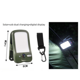 Solar Camping Lantern with Clip Green- 2000mAh USB and Solar Rechargeable, Waterproof Portable Tent Light with Digital Display for Outdoor Hiking Emergency In Australia - Darrahopens