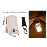 Solar Camping Lantern with Clip Beige- 2000mAh USB and Solar Rechargeable, Waterproof Portable Tent Light with Digital Display for Outdoor Hiking Emergency In Australia - Darrahopens