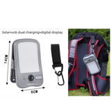 Solar Camping Lantern with Clip Grey- 2000mAh USB and Solar Rechargeable, Waterproof Portable Tent Light with Digital Display for Outdoor Hiking Emergency In Australia - Darrahopens
