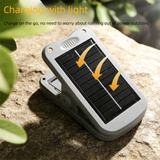 Solar Camping Lantern with Clip Black- 2000mAh USB and Solar Rechargeable, Waterproof Portable Tent Light with Digital Display for Outdoor Hiking Emergency In Australia - Darrahopens