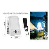 Solar Camping Lantern with Clip White- 2000mAh USB and Solar Rechargeable, Waterproof Portable Tent Light with Digital Display for Outdoor Hiking Emergency In Australia - Darrahopens