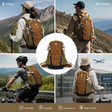Lightweight Hiking Backpack 20L Brown - Ultralight Oxford Cloth Daypack with Breathable Mesh Back, Adjustable Straps for Trekking Camping Travel In Australia - Darrahopens