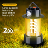 Rechargeable LED Camping Lantern - 1200mAh Battery, 5 Light Modes, USB-C Charging, Hanging Hook and Side Torch for Camping and Outdoor Lighting