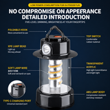 Rechargeable LED Camping Lantern - 1200mAh Battery, 5 Light Modes, USB-C Charging, Hanging Hook and Side Torch for Camping and Outdoor Lighting In Australia - Darrahopens