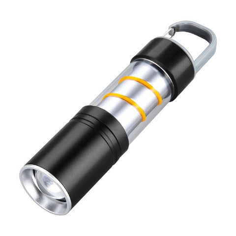 Rechargeable LED Torch and Camping Lantern - 500mAh Battery, 3 Light Modes, USB-C Charging, Zoomable Beam and Carabiner Hook for Hiking and Outdoor Use