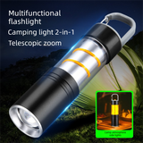 Rechargeable LED Torch and Camping Lantern - 500mAh Battery, 3 Light Modes, USB-C Charging, Zoomable Beam and Carabiner Hook for Hiking and Outdoor Use In Australia - Darrahopens
