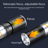 Rechargeable LED Torch and Camping Lantern - 500mAh Battery, 3 Light Modes, USB-C Charging, Zoomable Beam and Carabiner Hook for Hiking and Outdoor Use In Australia - Darrahopens