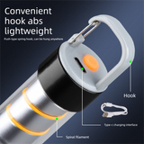 Rechargeable LED Torch and Camping Lantern - 500mAh Battery, 3 Light Modes, USB-C Charging, Zoomable Beam and Carabiner Hook for Hiking and Outdoor Use In Australia - Darrahopens