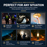 Rechargeable LED Torch and Camping Lantern - 500mAh Battery, 3 Light Modes, USB-C Charging, Zoomable Beam and Carabiner Hook for Hiking and Outdoor Use