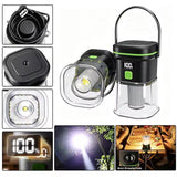 Rechargeable Camping Lantern - 350LM LED Light, 1500mAh Battery, Digital Power Display, Portable Handle and 4mm Tripod Mount for Camping and Outdoor Use In Australia - Darrahopens