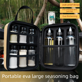 Camping Spice Kit 11 Piece with EVA Hard Shell Carry Case, PET Liquid Bottles and Seasoning Jars, Portable Condiment Storage Set for Camping, BBQ, Picnics and Outdoor Cooking In Australia - Darrahopens