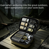 Camping Spice Kit 11 Piece with EVA Hard Shell Carry Case, PET Liquid Bottles and Seasoning Jars, Portable Condiment Storage Set for Camping, BBQ, Picnics and Outdoor Cooking In Australia - Darrahopens