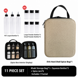 Camping Spice Kit 11 Piece with EVA Hard Shell Carry Case, PET Liquid Bottles and Seasoning Jars, Portable Condiment Storage Set for Camping, BBQ, Picnics and Outdoor Cooking In Australia - Darrahopens