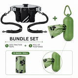 Hands Free Dog Leash Running Belt with Adjustable Bungee Lead(Black), Multi Pocket Outdoor Waist Bag and Free Roll of 15 Poop Bags for Walking, Jogging and Running In Australia - Darrahopens