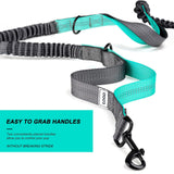 Hands Free Dog Leash Running Belt with Adjustable Bungee Lead(Black), Multi Pocket Outdoor Waist Bag and Free Roll of 15 Poop Bags for Walking, Jogging and Running In Australia - Darrahopens