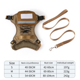 Dog Harness with Backpack and Leash Set - Size L Adjustable Breathable Mesh Pet Vest with Reflective Trim, Storage Pouch and Control Handle for Walking and Hiking