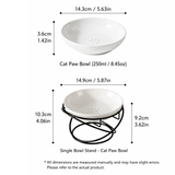 Raised Ceramic Pet Bowl with  Metal Stand Green - Paw Print Cat and Dog Feeding Bowl, Removable Easy-Clean Dish with Elevated Design for Food and Water