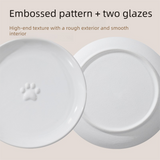 Raised Ceramic Pet Bowl with  Metal Stand Brown - Paw Print Cat and Dog Feeding Bowl, Removable Easy-Clean Dish with Elevated Design for Food and Water In Australia - Darrahopens