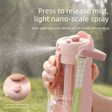 Portable Dog Water Bottle with Foldable Drinking Trough - Green 3-in-1 Pet Travel Water Dispenser with Fine Mist Spray, Food Storage and Carry Strap for Walking and Outdoor Trips In Australia - Darrahopens