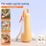 Portable Dog Water Bottle with Foldable Drinking Trough - Orange 3-in-1 Pet Travel Water Dispenser with Fine Mist Spray, Food Storage and Carry Strap for Walking and Outdoor Trips In Australia - Darrahopens