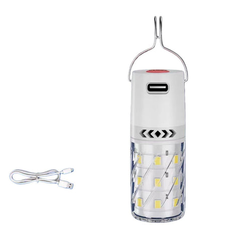 Rechargeable LED Camping Lights 2 Pack - 3 Brightness Modes, 300mAh Battery, Type-C Charging, 360 Degree Portable Hanging Lanterns for Camping and Emergencies