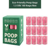 Pink Thickened Dog Poop Bags 180 Pack - 12 Rolls, 15 Bags per Roll, 22 x 30cm Leak-Resistant Easy-Tear Pet Waste Bags for Dog Walking, Travel and Daily Clean-Up In Australia - Darrahopens