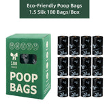 Black Thickened Dog Poop Bags 180 Pack - 12 Rolls, 15 Bags per Roll, 22 x 30cm Leak-Resistant Easy-Tear Pet Waste Bags for Dog Walking, Travel and Daily Clean-Up