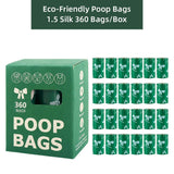 Green Thickened Dog Poop Bags 360 Pack - 24 Rolls, 15 Bags per Roll, 22 x 30cm Leak-Resistant Easy-Tear Pet Waste Bags for Dog Walking, Travel and Daily Clean-Up