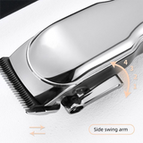 Silver Rechargeable Pet Hair Clippers - 1200mAh Dog and Cat Grooming Trimmer with Digital Display, USB Charging, Adjustable Blade and Guide Combs