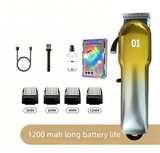 Gold Gradient Rechargeable Pet Hair Clippers - 1200mAh Dog and Cat Grooming Trimmer with Digital Display, USB Charging, Adjustable Blade and Guide Combs In Australia - Darrahopens