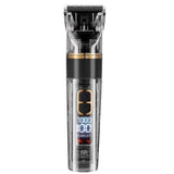 Rechargeable Pet Hair Clippers Black - 2000mAh Dog and Cat Grooming Trimmer with Transparent Housing, Smart Digital Display, Adjustable Cutting Length and Guide Combs In Australia - Darrahopens