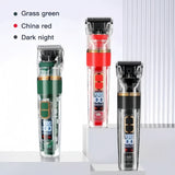 Rechargeable Pet Hair Clippers Green - 2000mAh Dog and Cat Grooming Trimmer with Transparent Housing, Smart Digital Display, Adjustable Cutting Length and Guide Combs In Australia - Darrahopens