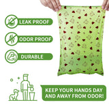 Degradable Dog Poop Bags with Dispenser - 16 Rolls Pet Waste Bags, Leak Resistant Easy Tear Design, Portable Clip Holder for Dog Walking and Outdoor Clean Up
