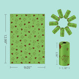 Degradable Dog Poop Bags with Dispenser - 16 Rolls Pet Waste Bags, Leak Resistant Easy Tear Design, Portable Clip Holder for Dog Walking and Outdoor Clean Up
