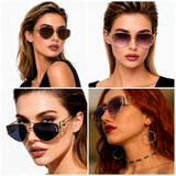 Women's Cat Eye Sunglasses - Gold Metal Frame with Brown PC Lenses, Adjustable Silicone Nose Pads, Retro Fashion Eyewear for Driving, Travel and Outdoor Wear In Australia - Darrahopens