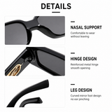 Rectangle Sunglasses with Leopard Detail - Leopard print frame, Unisex Fashion Eyewear with Black Glasses Storage Pouch In Australia - Darrahopens