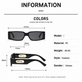 Rectangle Sunglasses with Leopard Detail - Leopard print frame, Unisex Fashion Eyewear with Black Glasses Storage Pouch In Australia - Darrahopens