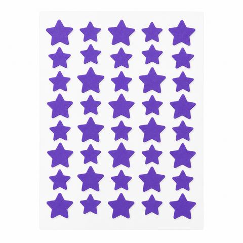Star Acne Patches Purple 5 Sheets - 40 Stars Per Sheet, Hydrocolloid Blemish Stickers, Waterproof Sweat-Resistant Star Pimple Covers