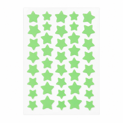 Star Acne Patches Green 5 Sheets - 40 Stars Per Sheet, Hydrocolloid Blemish Stickers, Waterproof Sweat-Resistant Star Pimple Covers