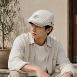 Women's Plaid Flat Cap - Beige Check Newsboy Painter Hat, Adjustable Double Snap Design, Short Brim Vintage Casual Cap for Everyday Streetwear In Australia - Darrahopens