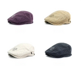 Women's Plaid Flat Cap - Beige Check Newsboy Painter Hat, Adjustable Double Snap Design, Short Brim Vintage Casual Cap for Everyday Streetwear In Australia - Darrahopens