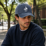 Blue Vintage Washed Panda Print Baseball Cap - Adjustable Cotton Cap with Curved Brim for Sun Protection and Casual Streetwear Style